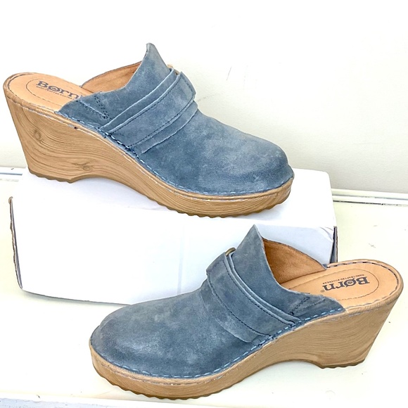 Blue BORN Women's Nola Suede Distressed Clogs Sz 8M - Picture 2 of 12